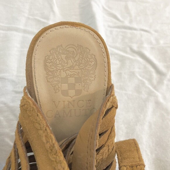 Vince Camuto Women's Sz 7 Janil Sandal Block Heel Strappy Slingback Brown Copper - Picture 5 of 9